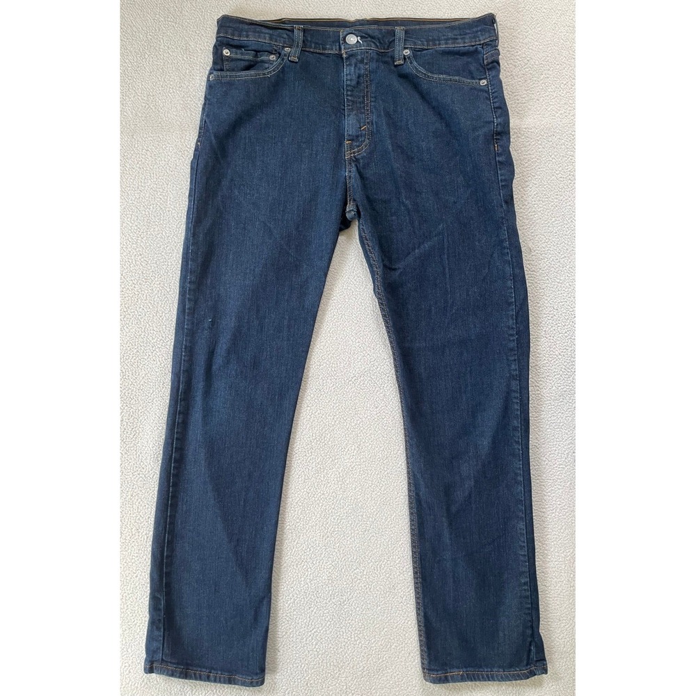 Levi's Mens 33x30 513 Slim Straight Jeans Dark Wash Stretch Denim Classic Casual